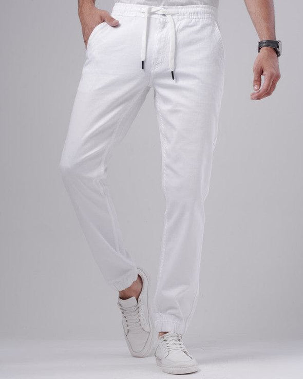 SLIM-FIT JOGGERS - WHITE - Dockland