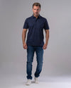 CLASSIC FIT PATTERNED POLO SHIRT - NAVY - Dockland