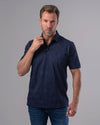 CLASSIC FIT PATTERNED POLO SHIRT - NAVY - Dockland
