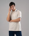 Tipped Collar Polo Shirt - OFF WHITE - Dockland