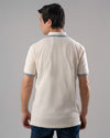 Tipped Collar Polo Shirt - OFF WHITE - Dockland