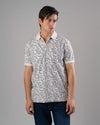 CLASSIC FIT PATTERNED POLO SHIRT - OFF WHITE - Dockland