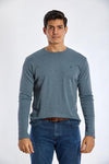 Long Sleeve Round Neck Plain T-Shirt - INDIGO - Dockland
