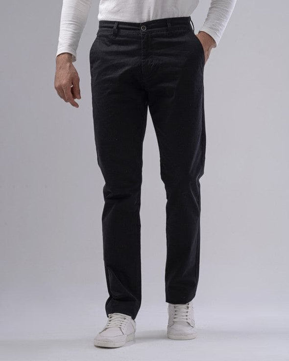 Slim Fit Chino Pants - BLACK - Dockland