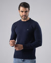 TEXTURED COTTON SWEATER - NAVY - Dockland