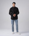 LONG SLEEVE PLAIN OXFORD SHIRT - BLACK - Dockland