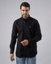 LONG SLEEVE PLAIN OXFORD SHIRT - BLACK - Dockland