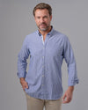 LONG SLEEVE STRIPED SHIRT - NAVY - Dockland