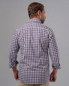 LONG SLEEVE CHECKERED SHIRT - DARK PURPLE - Dockland