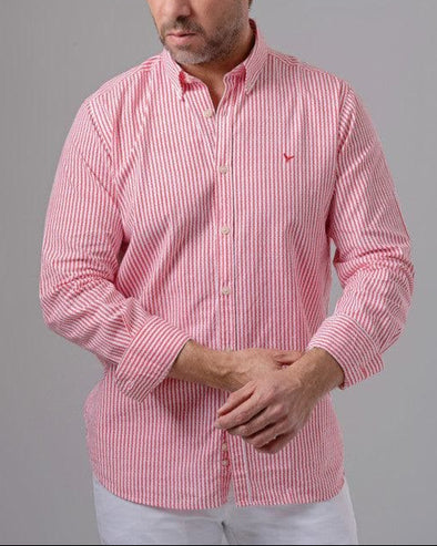 LONG SLEEVE STRIPED SHIRT - MELON - Dockland