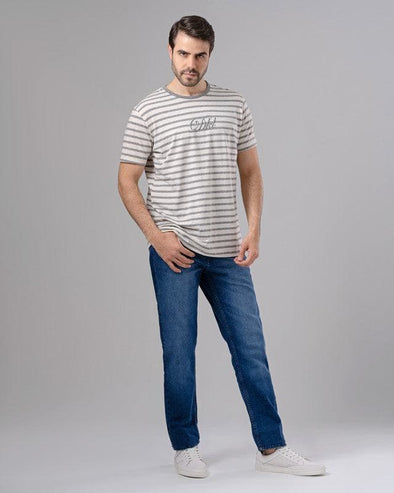 ROUND NECK STRIPED T-SHIRT - CHINEE - Dockland