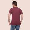 ROUND NECK PRINTED T-SHIRT - DARK  WINE - Dockland